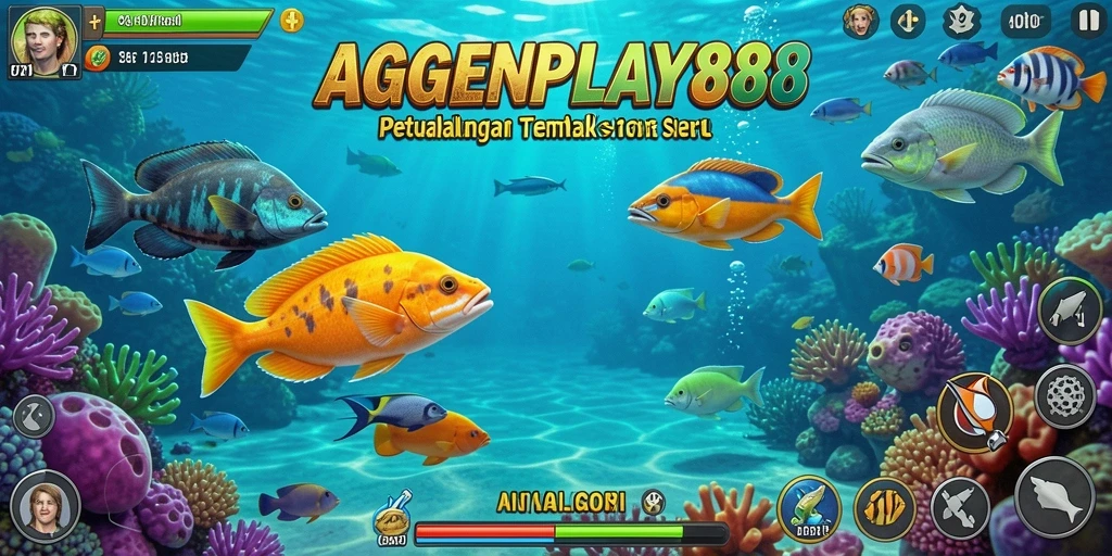 Tampilan gameplay AGENPLAY88 dengan aksi menembak ikan.