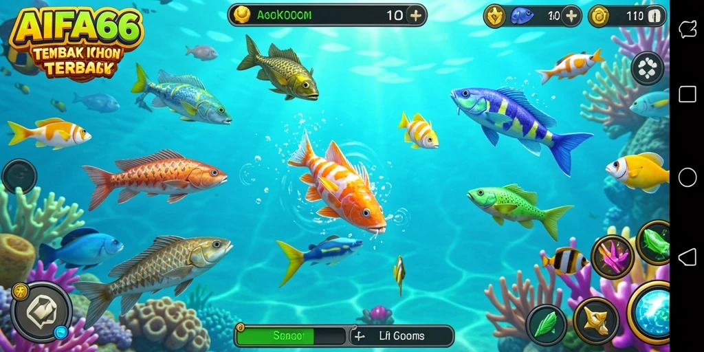 Tangkapan layar utama AIFA66 menampilkan serunya gameplay Tembak Ikan.