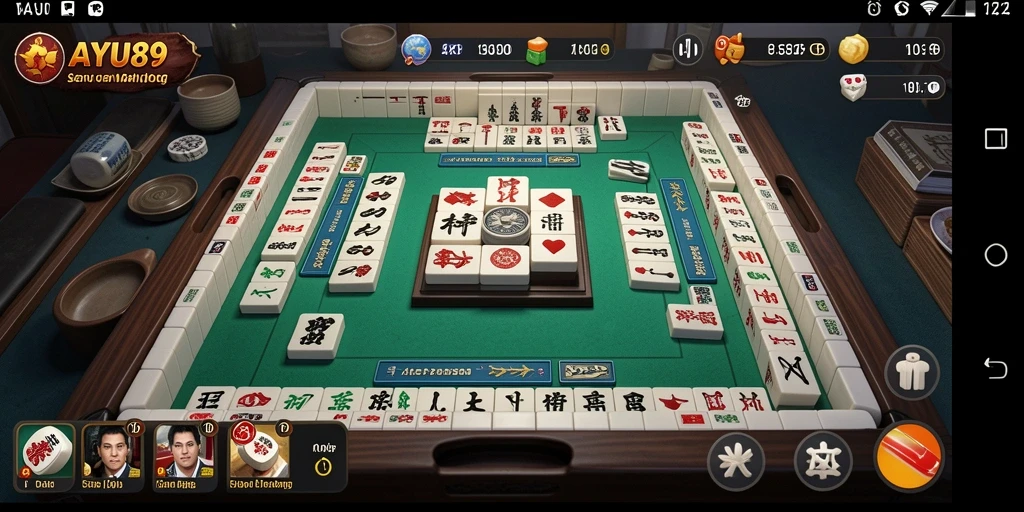 Screenshot AYU89 yang menampilkan gameplay Mahjong yang menakjubkan.