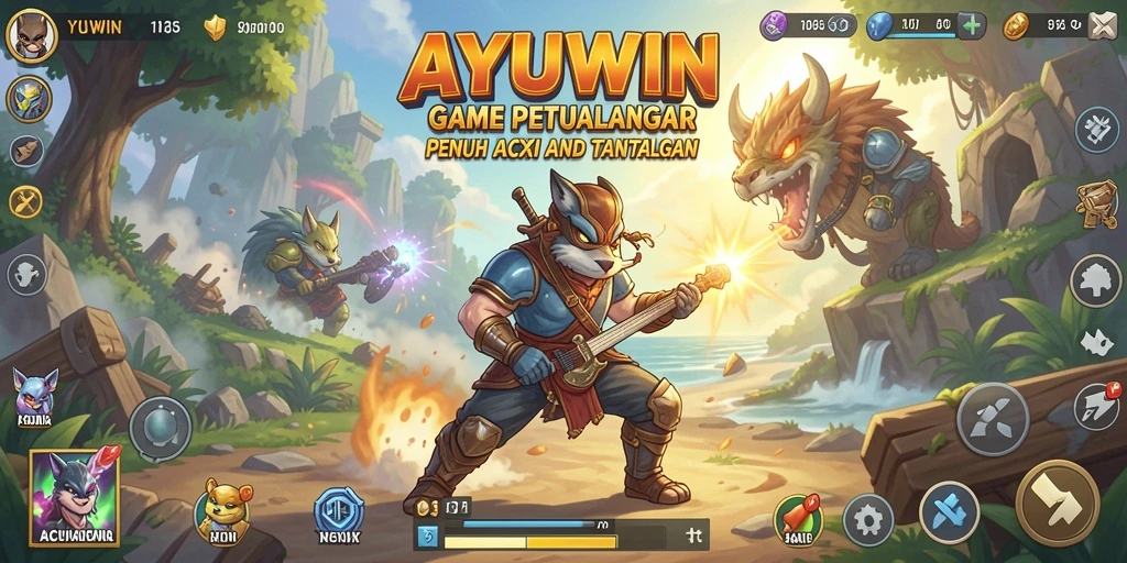 Tampilan gameplay AYUWIN yang penuh aksi dan tantangan
