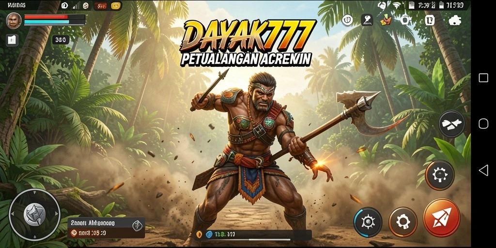 Tampilan gameplay DAYAK777 yang mendebarkan dan penuh aksi.