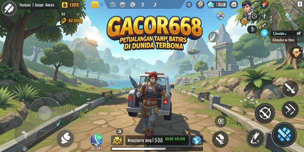 Tampilan gameplay GACOR668 menunjukkan dunia terbuka yang luas dan interaktif.