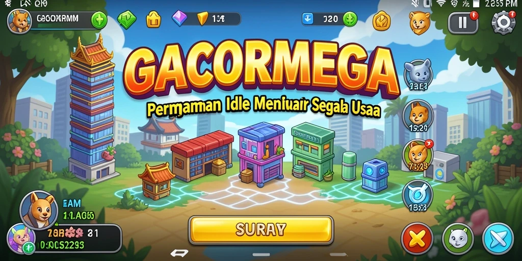 Tampilan gameplay GACORMEGA dengan berbagai fitur Idle menarik.