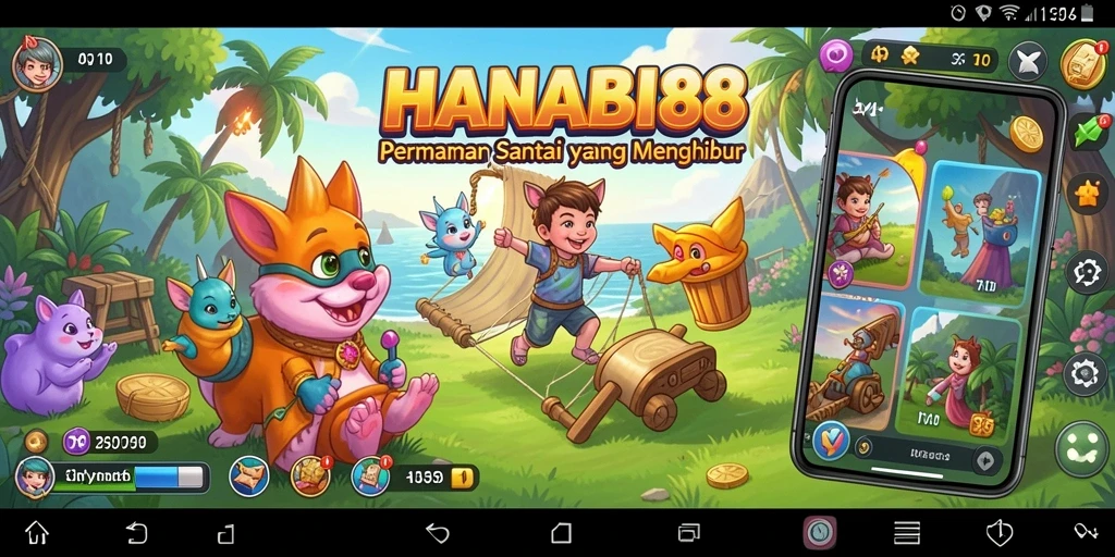 Screenshot utama HANABI88 menampilkan gameplay santai dan menyenangkan.