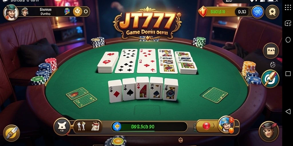 Screenshot gameplay JT777 yang menampilkan serunya permainan Domino.