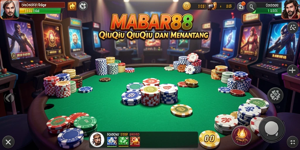 Tampilan gameplay seru pada MABAR88 dengan kartu QiuQiu.