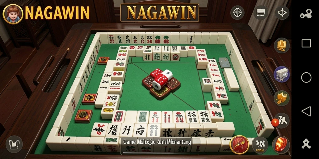 Screenshot gameplay NAGAWIN menampilkan suasana permainan Mahjong yang menarik.