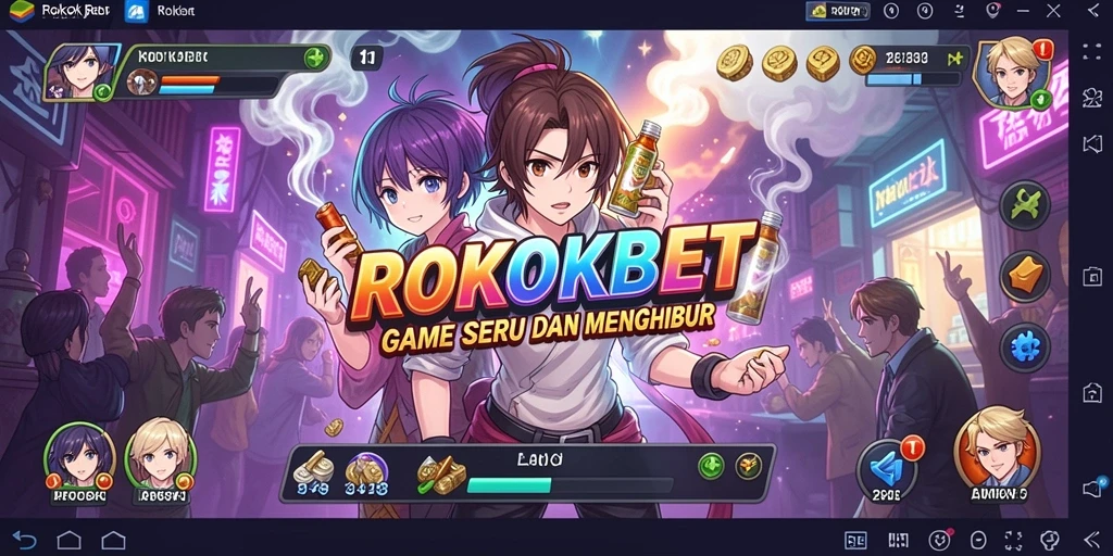 Tampilan gameplay ROKOKBET yang colorful dan dinamis.