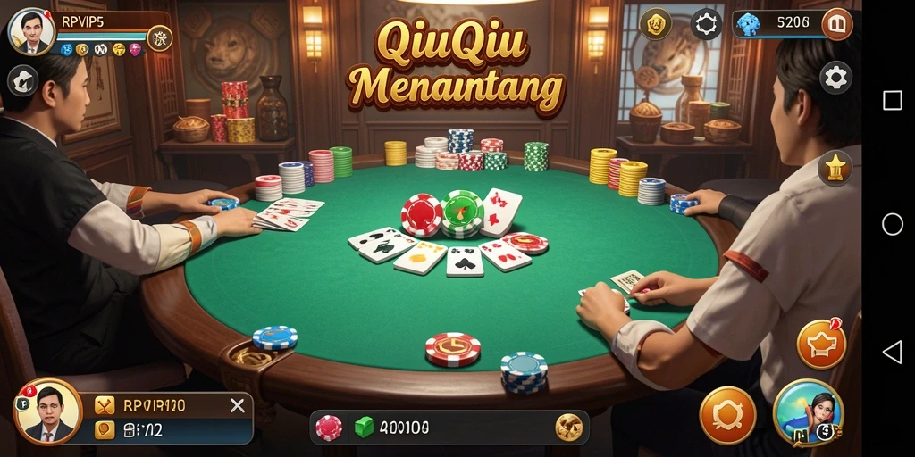 Screenshot gameplay RPVIP5 yang menampilkan aksi QiuQiu yang mendebarkan.