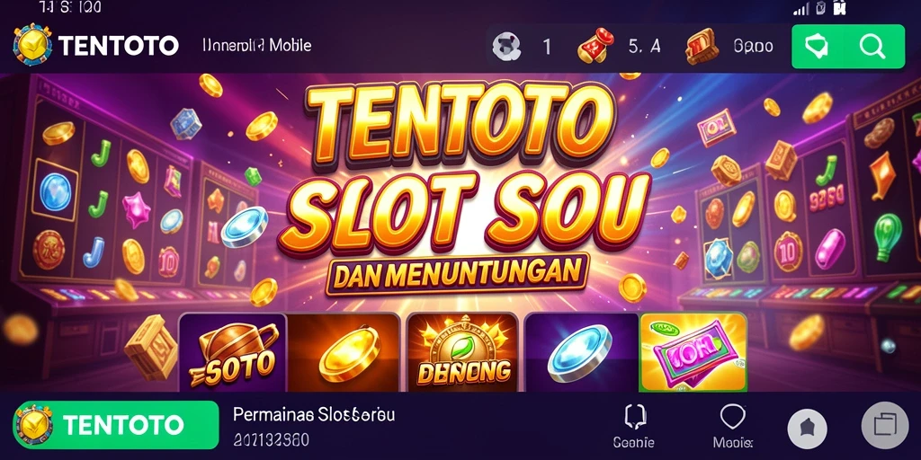 Screenshot gameplay TENTOTO yang menampilkan gulungan dan simbol Slot.