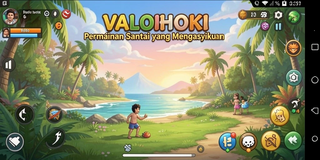 Tampilan gameplay VALOHOKI yang menarik dan penuh warna.