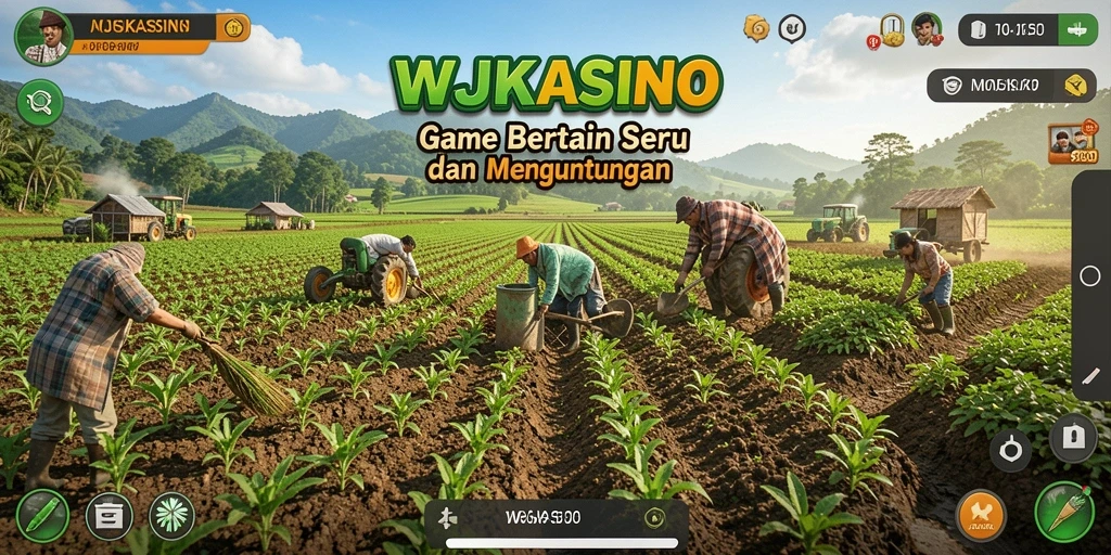 Tampilan gameplay menarik dalam WJKASINO saat bertani.