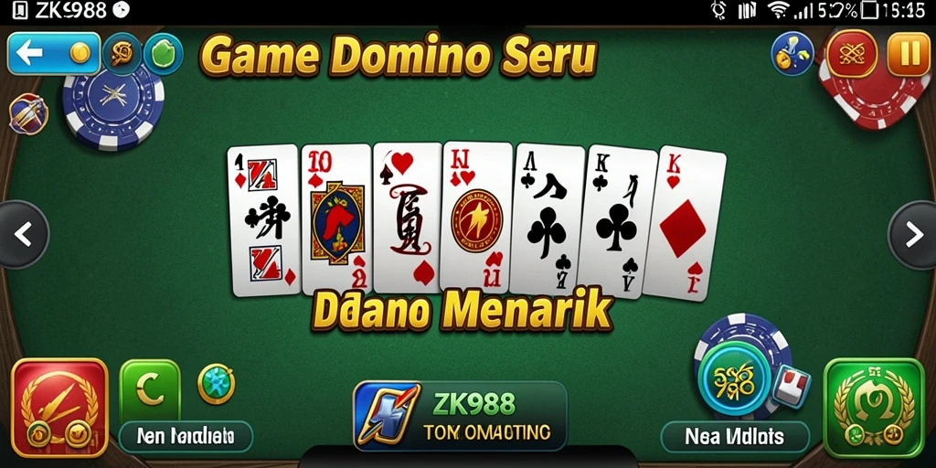 Tangkapan layar gameplay ZK988 yang menampilkan aksi Domino seru.